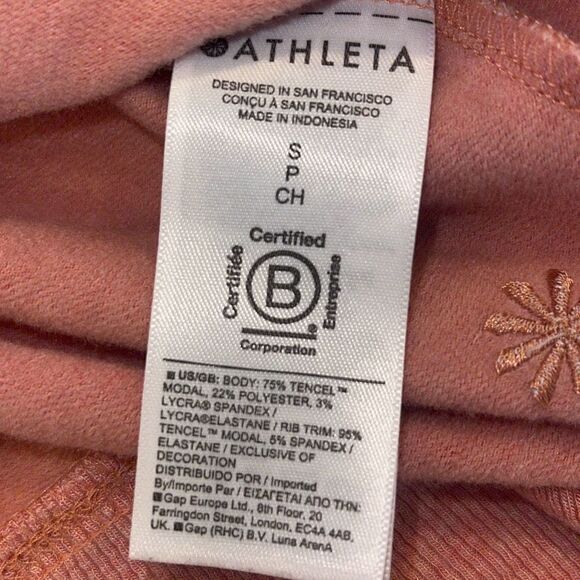 Athleta Apollo Mock Crewneck Sweatshirt Conch Pink Heather Size Small - Picture 10 of 12
